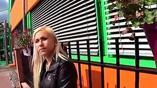 Amateur Blonde Blowjob handjob and cumshot