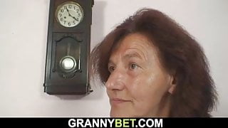 70 years old woman enjoys sucking and riding