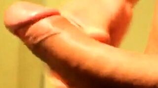 Asian Big cock masturbation and massive cumshot !