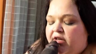 Big cock EXGF interracial busty geek coed blowjob