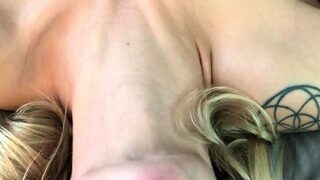 Big cock sucked by blonde MILF POV