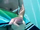 Cumming in the public pool