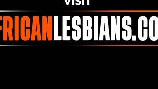 Ebony Lesbian Babes Play With Dildo