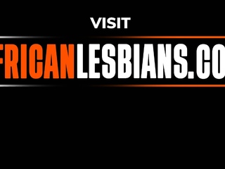 Ebony Lesbian Babes Play With Dildo