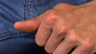 Feet fetish guy sniffing his shoes