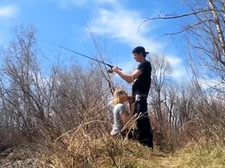 Fishing while she Sucks my Cock