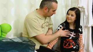 Gorgeous russian brunette lady fucks with dude