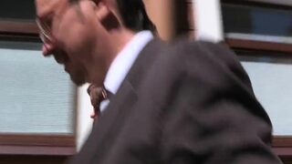 Great looking brunette young cutie attacks lever with mouth