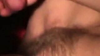 Handjob with cum on pussy