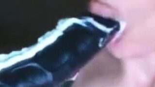 He wants to leave the sucking dildo