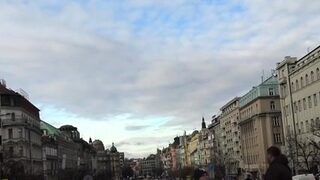 Hot-tempered chick riding python in front of camera