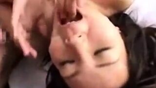 Japanese pregnant milf takes a gangbang bukkake