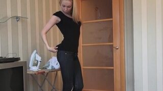 Stunning blonde Zena Little bends down for sex