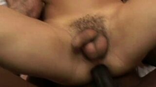 We have these two horny black guys sandwiching a white dude