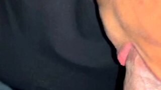 Cumshot wanting amateur MILF wanks cock in POV video