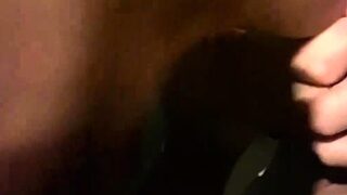 Dark haired amateur blowjob and handjob in fake taxi