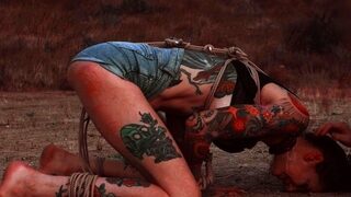 Hard degradation for crying goddes outside at night