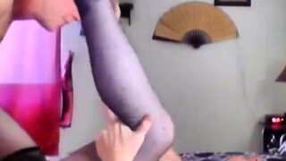 Hung Ginger gives MILF multi orgasms