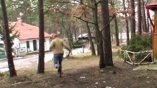 Lusty blonde Natalie with curvy natural tits cums on camera