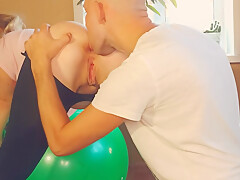 My Stepbrother Licks My Anus And Clitoris While I Fuck Myself With A Dildo. Best Rimming And Cunnil