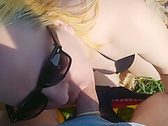 She Removed My Condom! Outdoor Bj & Sex With Busty Blonde Ends As Creampie!