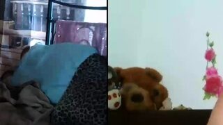 Blonde solo jerking off