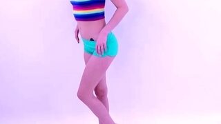 Cute babe with braces gets pussy creamed at audition