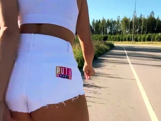Cute Slut in Shorts Sucked and Fucked