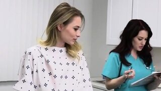 Doctor fucks patient and nurse on the table