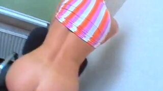 Elegant darling Keegan enjoys cuchy licking