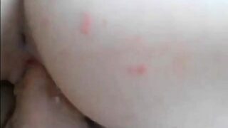 Fucks a young girl and cums on her ass