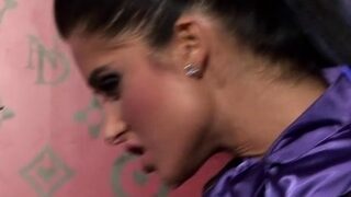 Kinky lesbian chick gets pussy licked with a toy up her ass