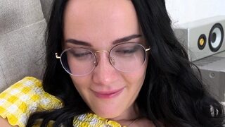 Petite nerd Sasha is a secret anal slut