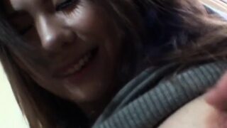 Prurient busty minx Miyu Ninomiya gets body licked