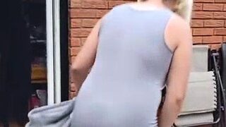 Pulled amateur euro blonde outdoor bj and she takes it deep