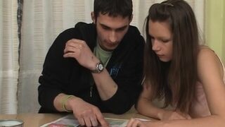 Salacious russian minx Naomi bends down for sex