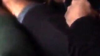 stranger public bus handjob cumshot