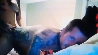 Strapon makes him moan