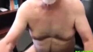 white haired grandpa cumming