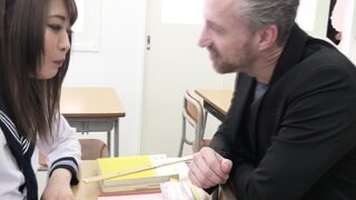 Close up POV of teen sucking cock