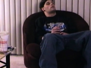 Straight tattooed stud wanked and sucked while watching tv