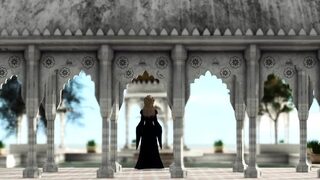 Super dickgirl plays with a sexy princess in medieval castle