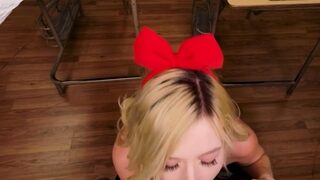 VRConk Sweet Blonde Student Fucks To Pass The Exam